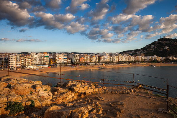Sunrise at Sea Town of Blanes in Spain Picture Board by Artur Bogacki