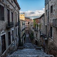 Buy canvas prints of Sant Domenec Stairs in Old Town of Girona by Artur Bogacki