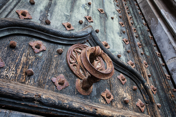 Ancient Door Knocker of Girona Cathedral Picture Board by Artur Bogacki