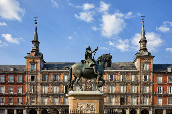 Plaza Mayor in City of Madrid in Spain Picture Board by Artur Bogacki