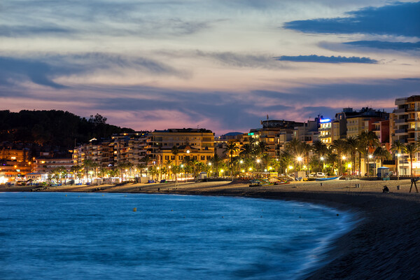 Lloret de Mar Town at Twilight in Spain Picture Board by Artur Bogacki