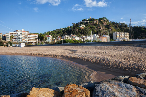 Blanes Town Beach and Sea in Spain Picture Board by Artur Bogacki