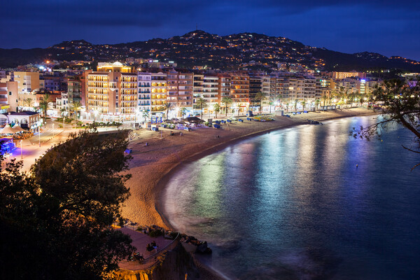 Lloret de Mar on Costa Brava at Night Picture Board by Artur Bogacki