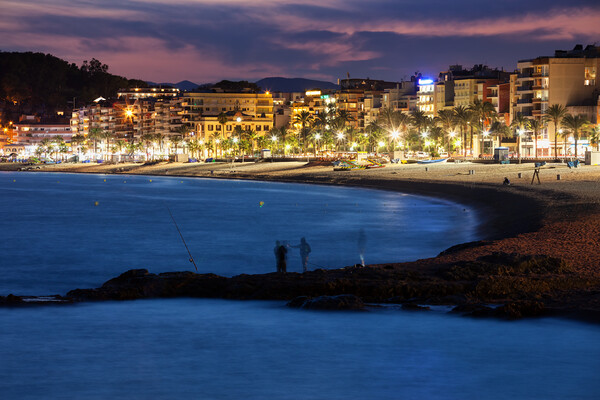 Lloret de Mar Town at Night Picture Board by Artur Bogacki