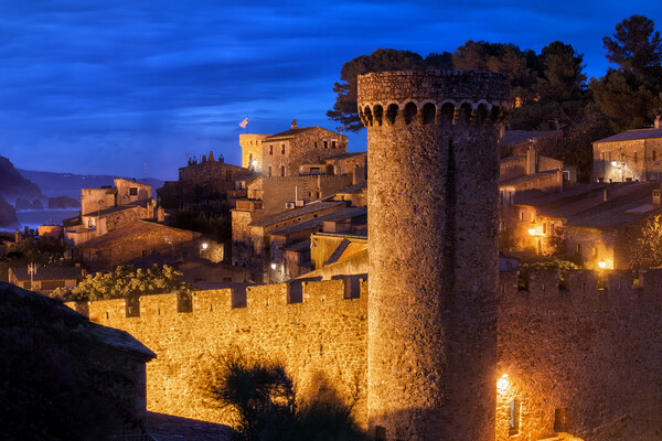 Tossa de Mar Old Town at Night Picture Board by Artur Bogacki
