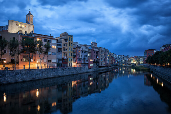 Girona City at Dusk Picture Board by Artur Bogacki