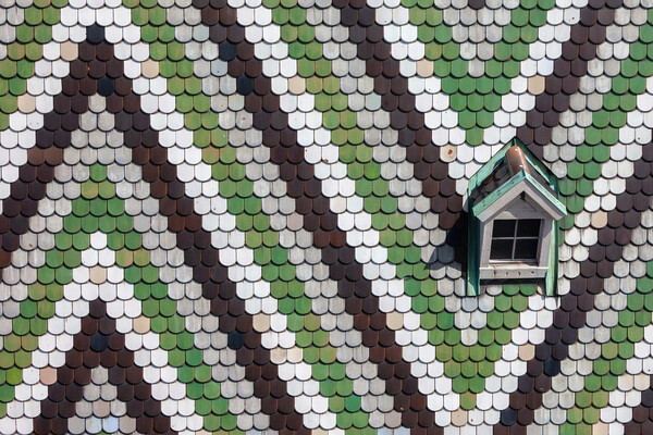 Stephansdom Tiled Roof With Pattern In Vienna Picture Board by Artur Bogacki