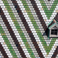 Buy canvas prints of Stephansdom Tiled Roof With Pattern In Vienna by Artur Bogacki