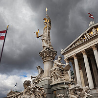 Buy canvas prints of Goddess Athena and Austrian Parliament in Vienna by Artur Bogacki