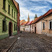 Buy canvas prints of Street and Houses in Bratislava Old Town by Artur Bogacki