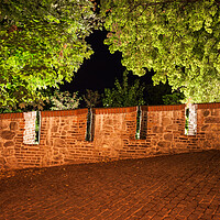 Buy canvas prints of Castle Wall Battlement and Trees at Night by Artur Bogacki