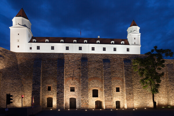 Bratislava Castle at Night in Slovakia Picture Board by Artur Bogacki