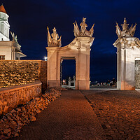 Buy canvas prints of Gate to Bratislava Castle at Night in Slovakia by Artur Bogacki