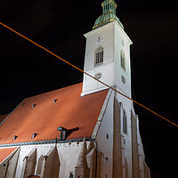 Buy canvas prints of St. Martin Cathedral at Night in Bratislava by Artur Bogacki