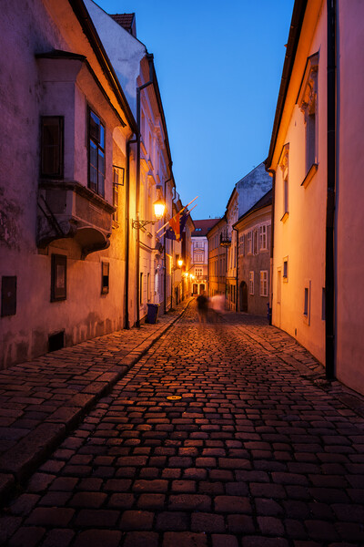 Old Town by Night in Bratislava City Picture Board by Artur Bogacki