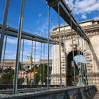 Buy canvas prints of Chain Bridge and Buda Castle in Budapest by Artur Bogacki