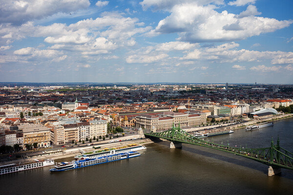 City Of Budapest Aerial View Cityscape Picture Board by Artur Bogacki
