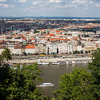 Buy canvas prints of City Of Budapest Cityscape From Gellert Hill by Artur Bogacki