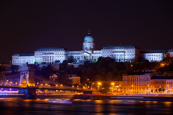 Buda Castle In Budapest Illuminated At Night Picture Board by Artur Bogacki