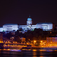 Buy canvas prints of Buda Castle In Budapest Illuminated At Night by Artur Bogacki