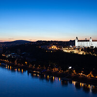 Buy canvas prints of Twilight At Danube River in Bratislava City by Artur Bogacki