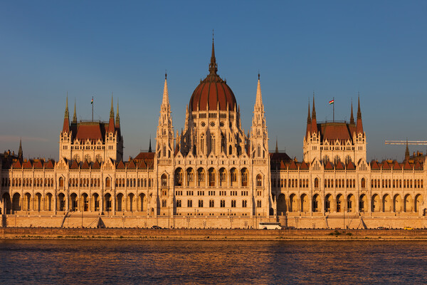 Hungarian Parliament at Sunset in Budapest Picture Board by Artur Bogacki