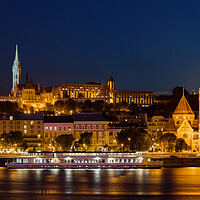 Buy canvas prints of Budapest By Night Buda Side Skyline by Artur Bogacki
