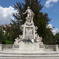 Buy canvas prints of Mozart Monument in Vienna by Artur Bogacki