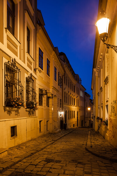 Bratislava Old Town Street At Night Picture Board by Artur Bogacki