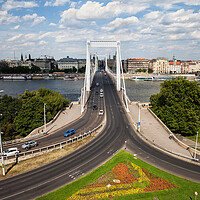 Buy canvas prints of Budapest City Skyline With Elisabeth Bridge by Artur Bogacki