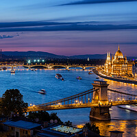 Buy canvas prints of Blue Hour in City of Budapest by Artur Bogacki