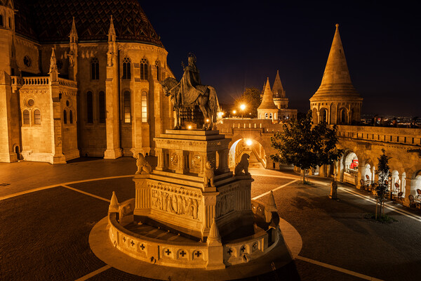 Night in Castle District of Budapest City Picture Board by Artur Bogacki