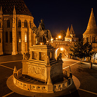 Buy canvas prints of Night in Castle District of Budapest City by Artur Bogacki