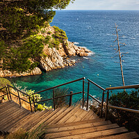Buy canvas prints of Wooden Stairs To The Sea by Artur Bogacki