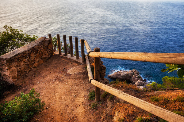Cliff Top Tiny Viewpoint Terrace Overlooking The Sea Picture Board by Artur Bogacki