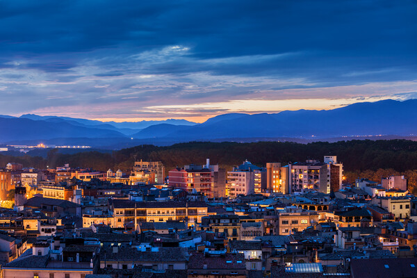City of Girona at Twilight Picture Board by Artur Bogacki