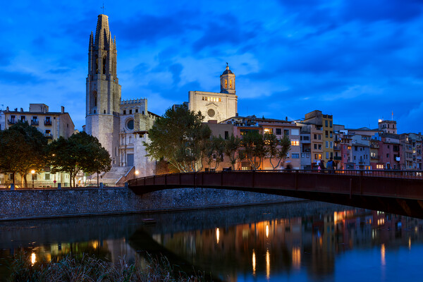 Girona City By Night Picture Board by Artur Bogacki
