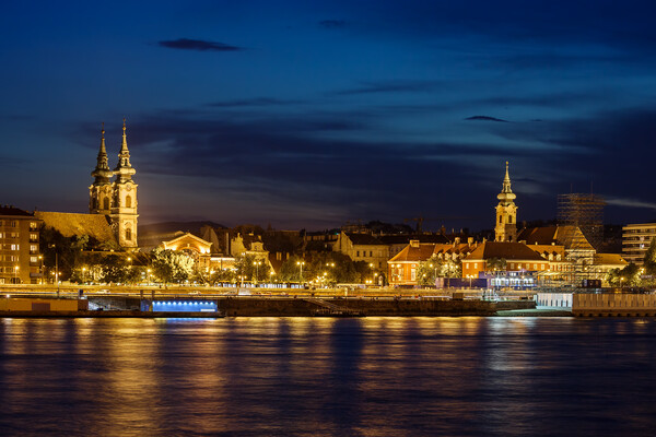 Budapest City Skyline At Night Picture Board by Artur Bogacki