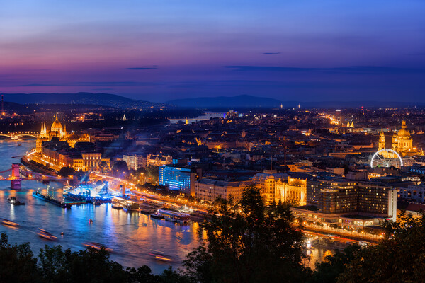 Budapest City At Twilight Picture Board by Artur Bogacki