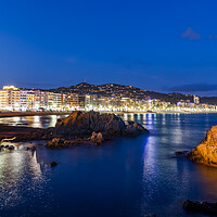 Buy canvas prints of Seascape With Skyline Of Lloret de Mar Town by Artur Bogacki