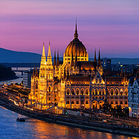 Buy canvas prints of Hungarian Parliament at Twilight in Budapest City by Artur Bogacki