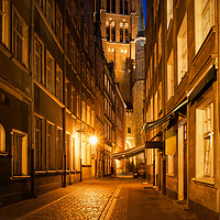 Buy canvas prints of Old Town of Gdansk by Night in Poland by Artur Bogacki