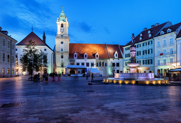 Bratislava Old Town Main Market Square at Night Picture Board by Artur Bogacki