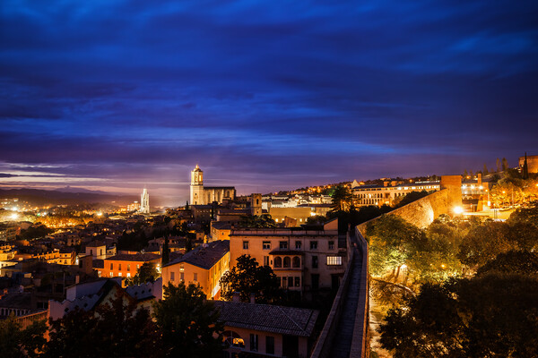 Girona City at Twilight Picture Board by Artur Bogacki