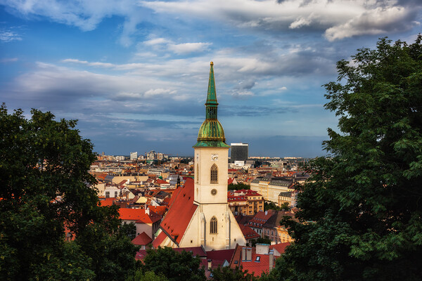 Bratislava City at Sunset in Slovakia Picture Board by Artur Bogacki