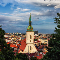 Buy canvas prints of Bratislava City at Sunset in Slovakia by Artur Bogacki
