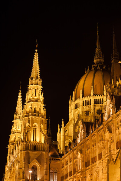 Hungarian Parliament Building Closeup at Night in Budapest Picture Board by Artur Bogacki