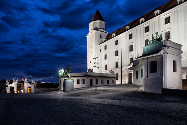 Bratislava Castle By Night in Slovakia Picture Board by Artur Bogacki