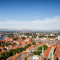 Buy canvas prints of Aerial View Over City Of Gdansk In Poland by Artur Bogacki