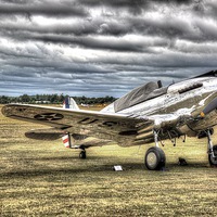 Buy canvas prints of Shinny plane, dull sky by Toby Truelove